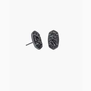 Ellie Gunmetal Stud Earrings In Black Drusy
